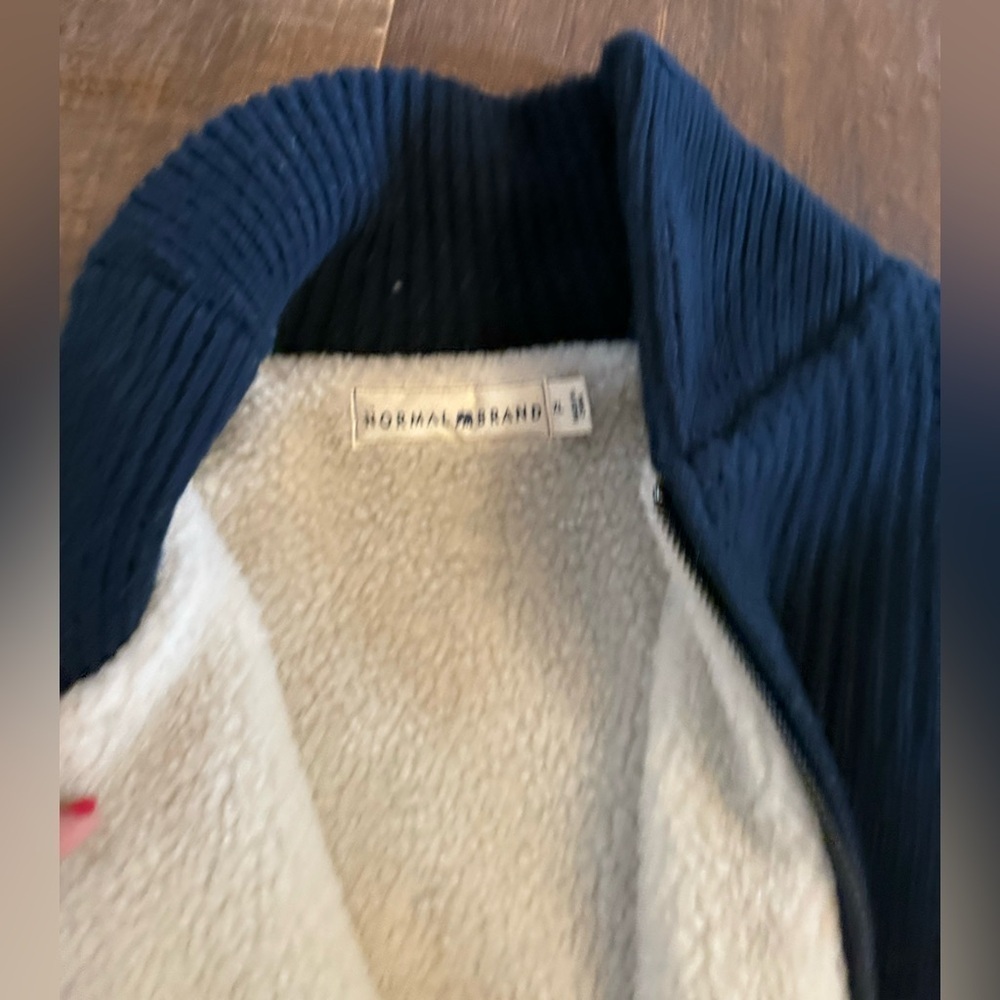 The Normal Brand Mens XL Navy Knit Sweater zip